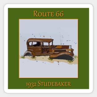 1932 Studebaker on Route 66 in Petroglyph National Park Magnet